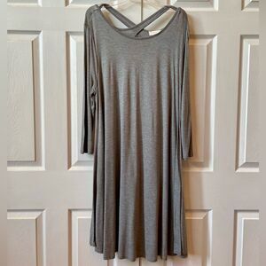 Forever 21 Heather Gray Plus Size Keyhole Back Dress 1X NEW